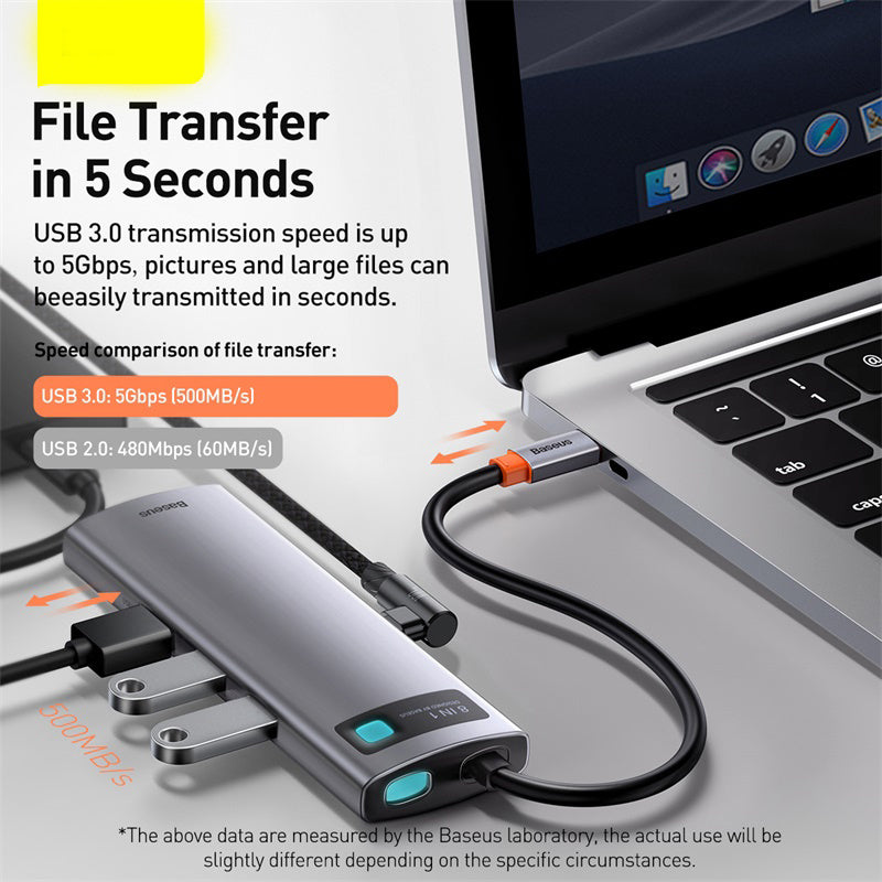 Metal Shimmer 6-in-1 Type-C Hub