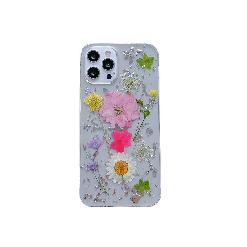 Silver Foil Flowers iPhone Case