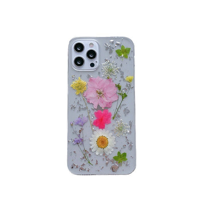 Silver Foil Flowers iPhone Case