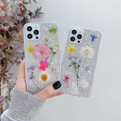 Silver Foil Flowers iPhone Case