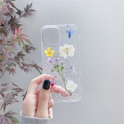 Silver Foil Flowers iPhone Case