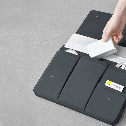 Black and white laptop bag