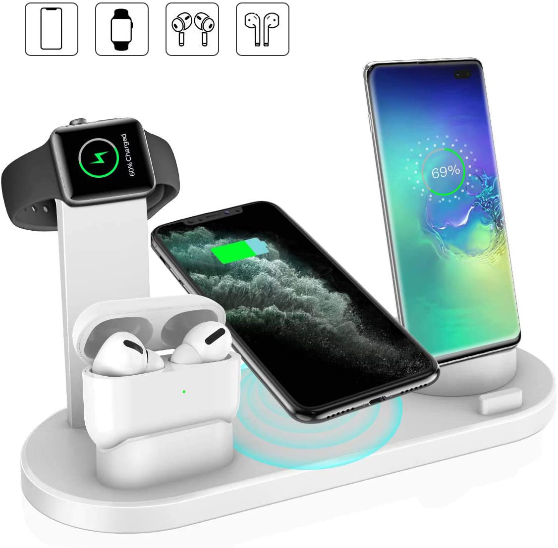 4-in-1 Charging Station For Apple iPhone/Airpods/Watch